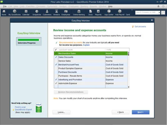 A QuickBooks 2014 telepítésének futtatása