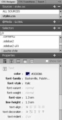 Kā izveidot stilus, izmantojot klases un ID atlasītājus pakalpojumā Dreamweaver