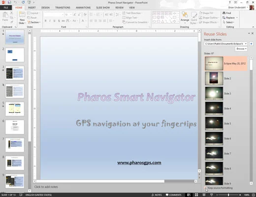 Kako ukrasti diapozitive iz druge predstavitve PowerPoint 2013