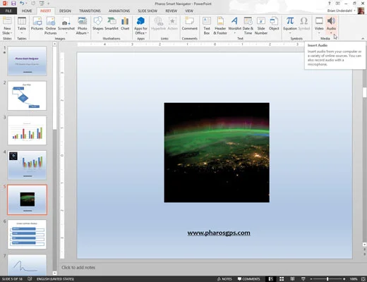 Kako vstaviti zvočni zvočni objekt v diapozitiv PowerPoint 2013