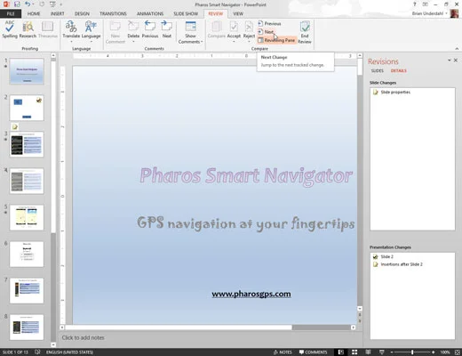 Kako primerjati predstavitve PowerPoint 2013