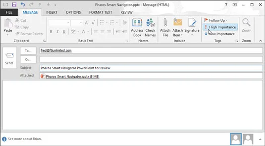 Pošljite diapozitive PowerPoint 2013 v pregled po e-pošti