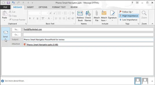 Pošljite diapozitive PowerPoint 2013 v pregled po e-pošti