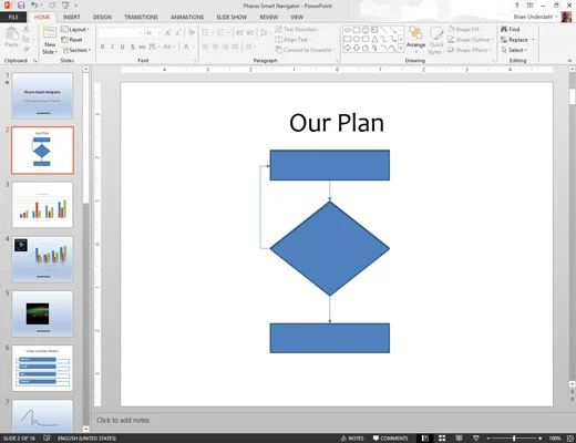 Kā izveidot blokshēmas programmā PowerPoint 2013
