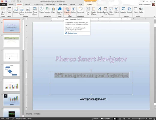 Kā izveidot hipersaiti uz citu PowerPoint 2013 prezentāciju vai vietni