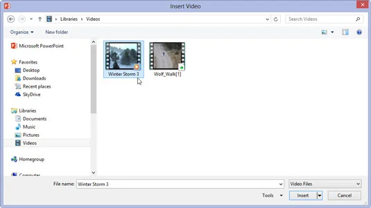 Kā pievienot video PowerPoint 2013 slaidiem