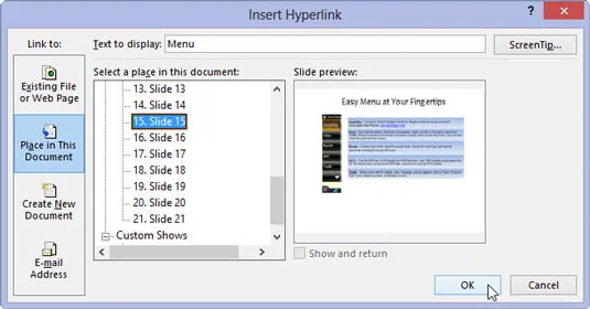 Διαφάνεια με υπερσύνδεση στο PowerPoint