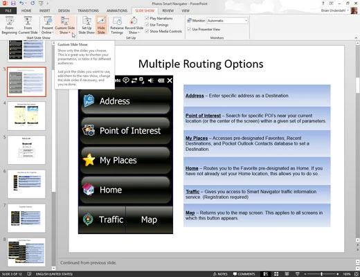 Kā izveidot pielāgotu šovu programmā PowerPoint 2013