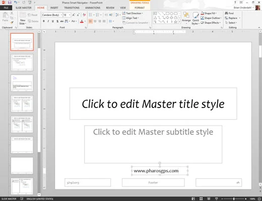 Kā PowerPoint 2013 prezentācijām pievienot periodisku tekstu vai elementus