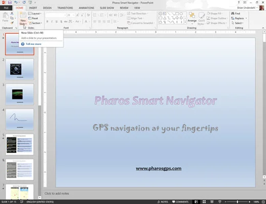 Kā pievienot jaunu PowerPoint 2013 slaidu ar diagrammu