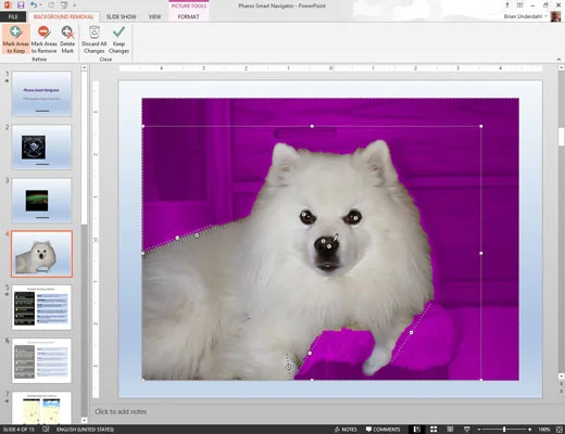 Kā noņemt attēlu fonus programmā PowerPoint 2013