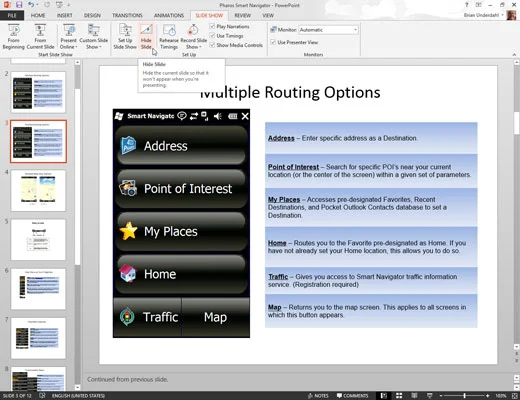 Kako dodati stran z dodatnimi opombami za diapozitiv PowerPoint 2013