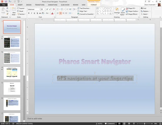 Kā padarīt tekstu kustīgu programmā PowerPoint 2013