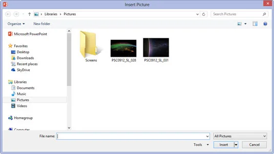 Kako vstaviti slike v PowerPoint 2013 iz datoteke