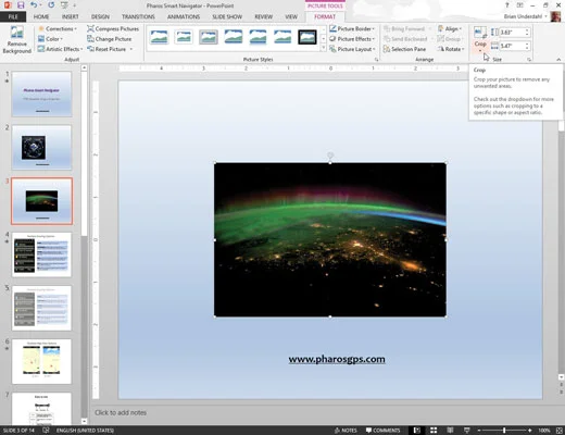 Kā apgriezt attēlu programmā PowerPoint 2013
