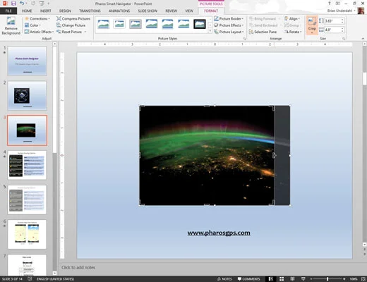 Kā apgriezt attēlu programmā PowerPoint 2013