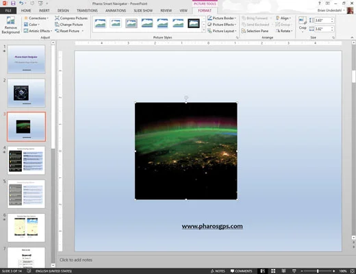 Kā apgriezt attēlu programmā PowerPoint 2013