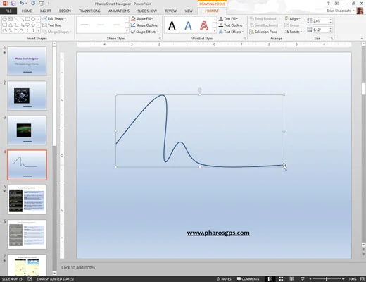 Kā zīmēt izliektu līniju vai formu programmā PowerPoint 2013