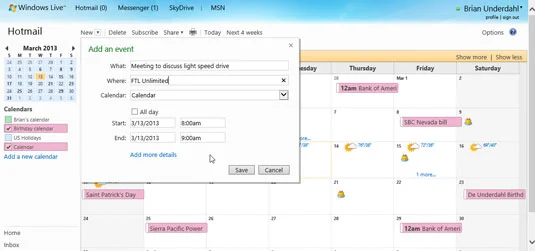 Kā ievadīt kalendāra tikšanās no Outlook.com