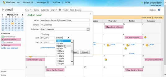 Kā ievadīt kalendāra tikšanās no Outlook.com