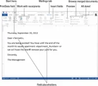 Izveidojiet pasta sapludināšanas vēstuli programmā Word 2013
