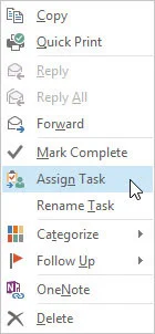 Kā piešķirt uzdevumus programmā Outlook 2013