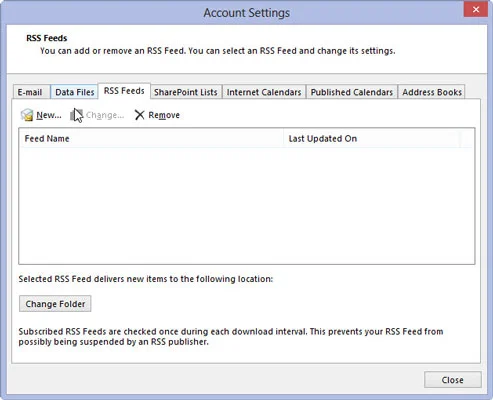 Kā abonēt aplādes, izmantojot programmu Outlook 2013