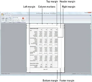 Πώς να αλλάξετε τα περιθώρια εκτύπωσης στο Excel 2007