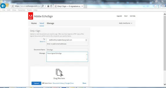 Dokumentumok elektronikus aláírása az EchoSign segítségével
