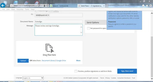Как да получите електронно подписан документ с EchoSign