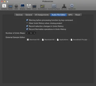 Lydinnstillinger i Logic Pro X - I/O-oppdrag