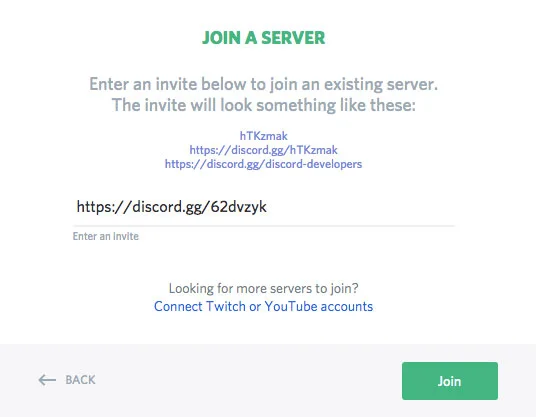 Discordi serveriga liitumine