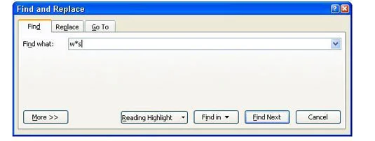 Како извршити основне претраге џокер знакова у програму Ворд 2007