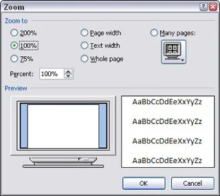 Како подесити зумирање у програму Ворд 2007