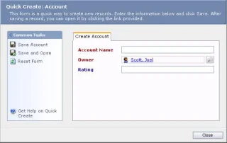 Legge til og redigere nye Microsoft CRM-kontoer