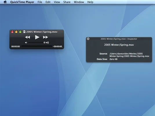 Kuidas pääseda juurde filmiteabele QuickTimeis Mac OS X Snow Leopardis