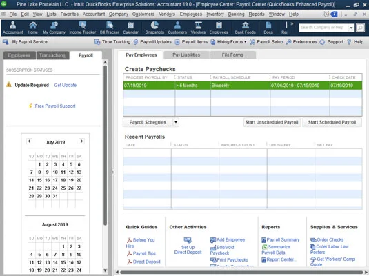 Az alkalmazottak fizetése a QuickBooks 2019 Basic Payroll programban