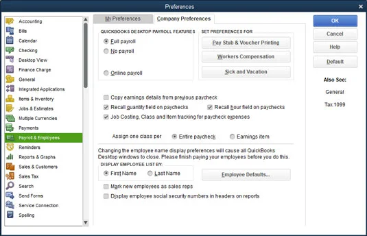 Hogyan állítsunk be preferenciákat a QuickBooks 2019-ben az adók kezelésére