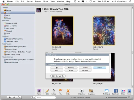 Kuidas korraldada oma iPhoto pilte märksõnade abil