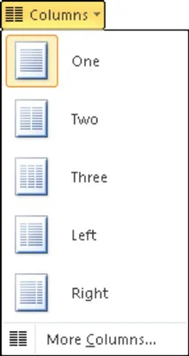 Kā ievietot slejas Word 2010 dokumentā