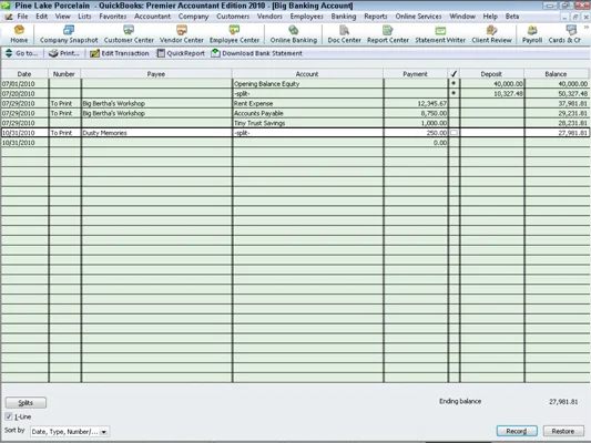 A QuickBooks 2010 regisztrációs ablakának használata
