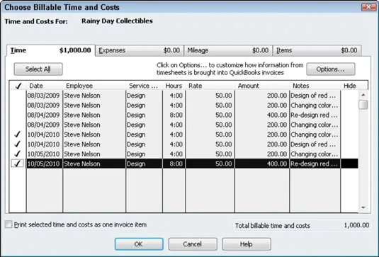 Hogyan használjuk a QuickBooks 2010-et az ügyfél időszámlázásához