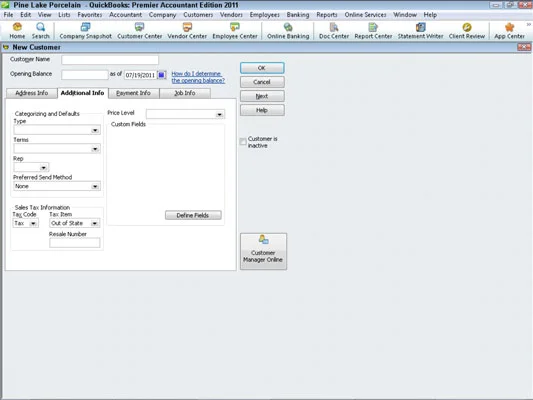 Ügyfél hozzáadása a QuickBooks 2011 ügyféllistájához