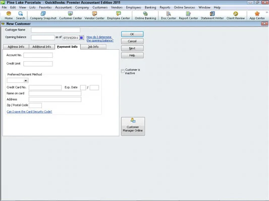 Ügyfél hozzáadása a QuickBooks 2011 ügyféllistájához