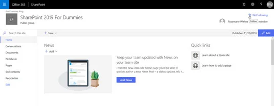 SharePoint webhelyek megosztása és követése