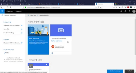SharePoint webhelyek megosztása és követése