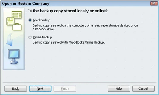 Hogyan lehet visszaállítani egy adatfájlt a QuickBooks 2011-ben