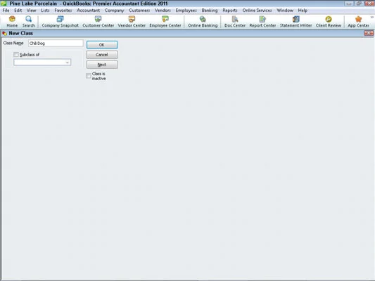 Az osztályok használata tevékenységalapú költségszámításhoz a QuickBooks 2011-ben
