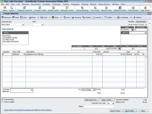 Az osztályok használata tevékenységalapú költségszámításhoz a QuickBooks 2011-ben