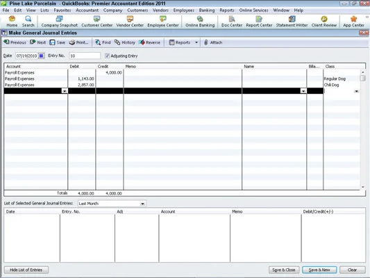 Az osztályok használata tevékenységalapú költségszámításhoz a QuickBooks 2011-ben